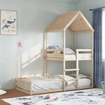 vidaXL Lit superposé avec toit 80x200 cm bois de pin massif