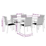 vidaXL Ensemble à manger de jardin 7 Pièces noir textilène et acier