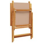 vidaXL Ensemble à manger de jardin 7 Pièces taupe tissu et bois massif