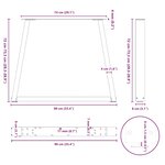 vidaXL Pieds de table à manger en forme de V 3 pièces Anthracite 90 x (72-73 3) cm Acier