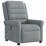 vidaXL Fauteuil de massage inclinable Gris clair Tissu