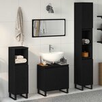 vidaXL Ensemble de mobilier de salle de bain 3 Pièces Chêne noir