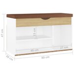vidaXL Banc à chaussures et coussin Blanc chêne sonoma Bois ingénierie