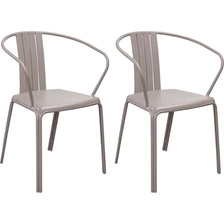 Fauteuils en aluminium azuro (lot de 2) taupe