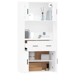 vidaXL Buffet haut Blanc Bois d'ingénierie