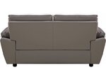 Canapé fixe en cuir reconstitué et PVC " Dallas" - 169 x 88 x 90 cm - 2 places - Gris/Blanc