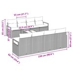 Ensemble de Sofa de Jardin 9 Pièces avec Coussins Beige Poly Rattan