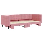 vidaXL Lit de jour avec gigogne sans matelas rose 80x200 cm