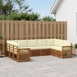vidaXL Ensemble de canapé d'angle avec coussin 7 Pièces Naturel et Crème