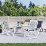 vidaXL Coussins de chaise de jardin à dossier haut lot de 4 gris tissu