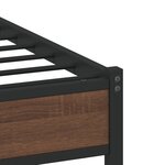 vidaXL Cadre de lit en métal sans matelas chêne marron 137x190 cm