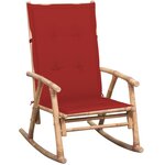 vidaXL Chaise à bascule avec coussin Bambou