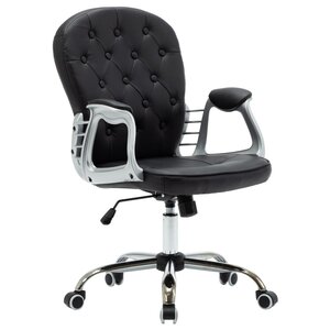 vidaXL Chaise de bureau pivotante Noir Similicuir