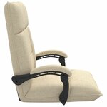 vidaXL Fauteuil de sol ajustable Crème Tissu