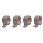 Rouleau Adhésif Emballage tesaPACK PP 46µ (Support 28µ) 66m x 50mm Marron x 4 TESA