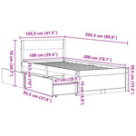 vidaXL Cadre de lit sans matelas blanc 100x200 cm bois de pin massif