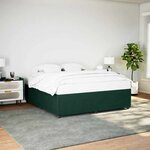 vidaXL Cadre de lit sans matelas vert foncé 180x200 cm velours