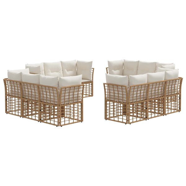 vidaXL Ensemble de canapés d'extérieur Naturel Polyester
