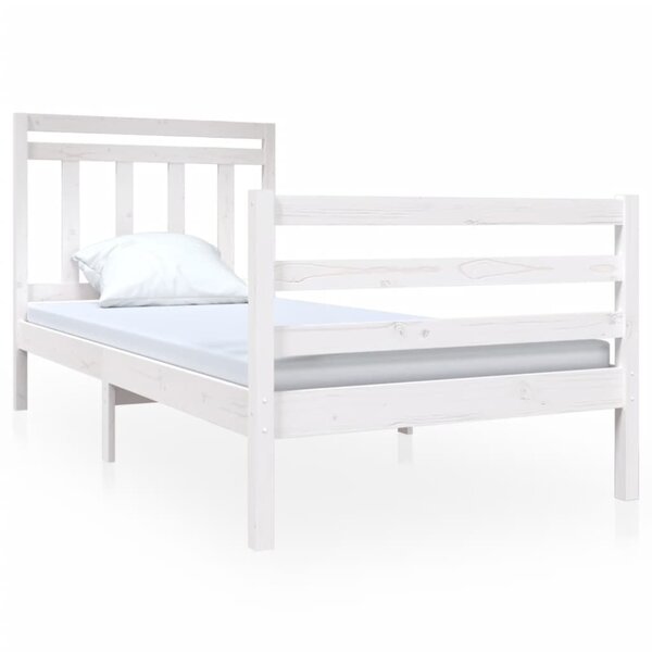 vidaXL Cadre de lit sans matelas blanc bois massif