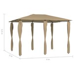 vidaXL Belvédère avec revêtement de poteaux 3x4x2 6 m Taupe 160 g/m²