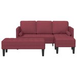 vidaXL Ensemble de Canapés avec coussin 2 Pièces Bordeaux Polyester