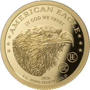 Monnaie AMERICAN EAGLE 1 g Or 1000 Francs Gabon 2026 (PRÉCOMMANDE)