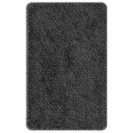 Tapis de bain rectangulaire gris foncé 50x80 cm en polypropylène antidérapant