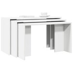vidaXL Tables gigognes 3 Pièces blanc bois d'ingénierie