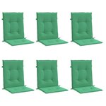 vidaXL Coussins de chaise de jardin à dossier bas lot de 6 vert