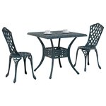 vidaXL Ensemble de tables de jardin 3 Pièces Vert Aluminium coulé