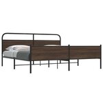 vidaXL Cadre de lit en métal sans matelas chêne marron 193x203 cm