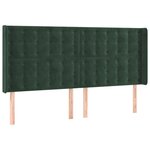 vidaXL Tête de lit avec oreilles Vert foncé 163x16x118/128 cm Velours