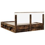 vidaXL Cadre de lit Chêne fumé 180 x 200 cm Bois de pin massif