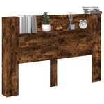 vidaXL Cabinet de Tête de Lit avec LED Chêne Fumé Bois d'ingénierie