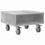 vidaXL Table d'appoint avec roues Gris béton 50 5 x 50 x 30 cm