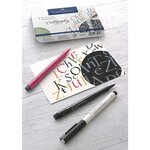 Pitt artist pen lot de 4 stylos à encre de calligraphie multicolore 2 5 mm x 5 faber-castell