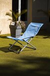 Fauteuil relax de jardin 3 positions pliable - O'Sun - Bleu - Dimensions : 94 x 62 x 102 cm