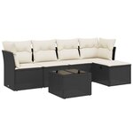 vidaXL Salon de jardin 6 Pièces avec coussins noir résine tressée