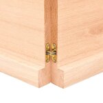 vidaXL Dessus de table bois massif non traité bordure assortie