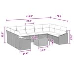 vidaXL Ensemble de canapé de jardin 10 Pièces gris et bleu marine