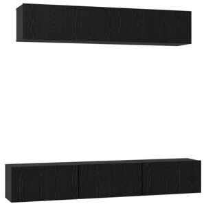 vidaXL Ensemble meuble TV 6 Pièces Chêne noir Bois d'ingénierie