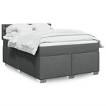 vidaXL Sommier à lattes de lit avec matelas Gris foncé 140x190cm Tissu