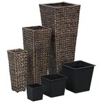 vidaXL Lits surélevés 3 Pièces Jacinthe d'eau Marron foncé