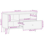 vidaXL Meuble TV 80x33x46 cm bois massif de manguier