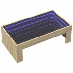 vidaXL Table basse avec LED infini chêne sonoma 90x50x30 cm