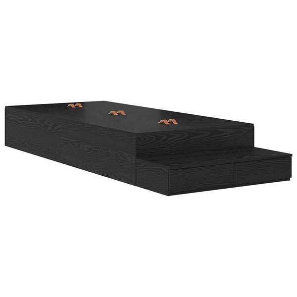 vidaXL Cadre de lit avec rangement Chêne noir 80 cm Bois d'ingénierie