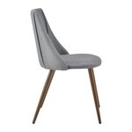 Lot de 2 chaises de salle à manger cuisine rembourrée en textile pieds métal siège fauteuil de salon 83 cm gris 03_0005731