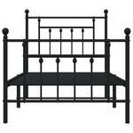 vidaXL Cadre de lit métal sans matelas avec pied de lit noir 90x200 cm