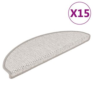 vidaXL Tapis d'escalier autocollants aspect sisal 15 Pièces 65x21x4 cm