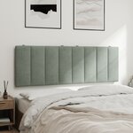 vidaXL Coussin de tête de lit gris clair 120 cm velours